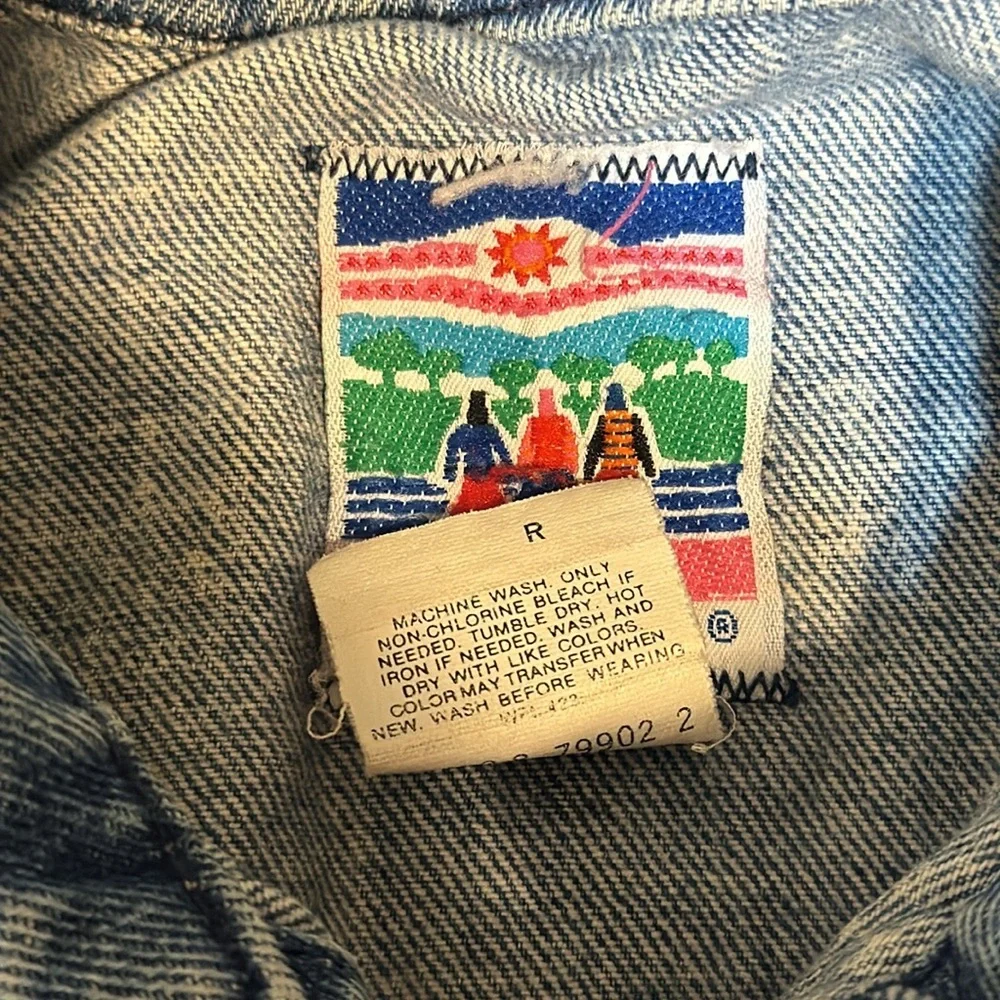 Levi's Kids Vintage Denim Jacket Acid Wash Snap‎ Button Down Blue Girls Large